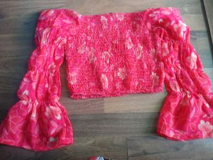 Pink Floral Crop Top