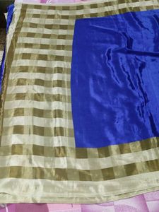 Blue crape saree