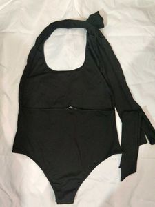 Chic Black Halter Bodysuit