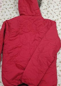 Red Winter Jacket with Fur Hood