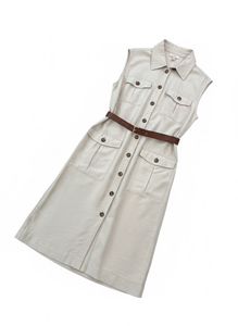 Sleeveless Shirt Dress with Belt