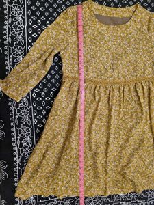 Mustard Floral Pretty Mini Dress