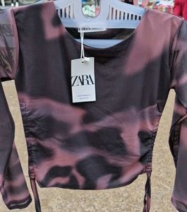 Zara Tie-Dye Mesh Top