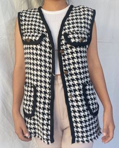 Sleeveless Tweed Sweater