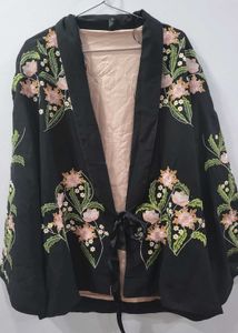 Floral Embroidered Kimono Jacket