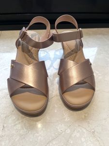 New Elegant Bronze Wedge Sandals