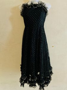 Korean Designer Flared Black One Piece