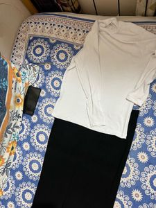 Combo Black Skirt White Top