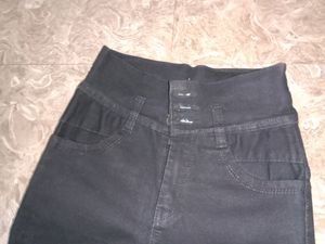 High-Waisted Black Jeans