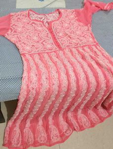 Pink Embroidered Kurta
