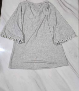 Embroidered V-Neck Top