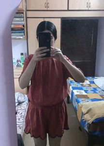 PRICE DROP-Brick Red Romper
