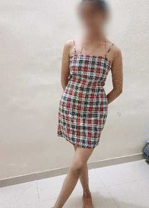 Red Plaid Mini Dress