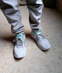 Sporty Grey &amp; Teal Sneakers