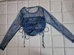 blue sheer top