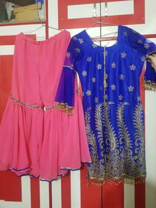 Women's Net Semi-stitched Garara Suit