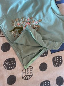 Beautiful Top And Plazo With Long Jacket