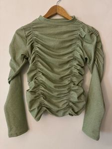 Sage Green Ruched Top