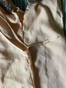 Peach Studded Collar Top