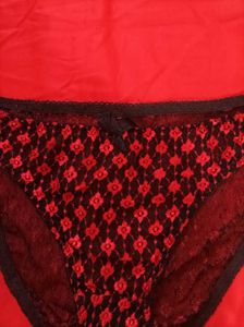Red &amp; Black Lace Panties