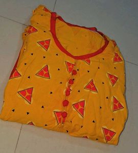 Stylish Yellow &amp; Red Cotton dress