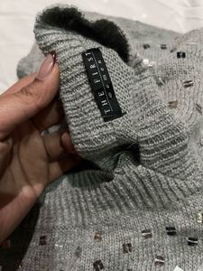 Grey Embellished Sweater