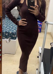 Brown Cutout Maxi Dress