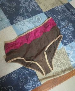 Lace Trim Brown Ladies Panty