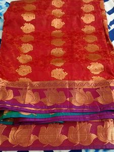 Pattu With Copper Zari Sarie