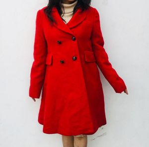 Red Branded Trench Coat