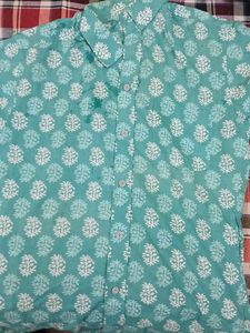 Teal Floral Button-Down Shirt