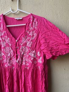 Pink Embroidered Dress/kurta