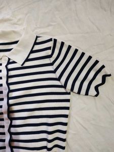 Aesthetic Navy Blue Striped Top