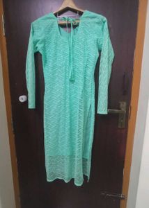 Elegant Sea Green Lace Kurti