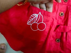 New Red And White Colour Frock