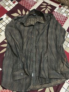 Patterned Long Sleeve Button Down