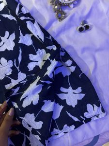 Navy Blue Tie Knot Straps Short Kurti.SIZE-30-34