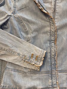 Denim Jacket with Frayed Details