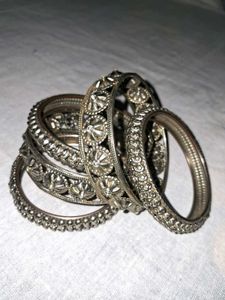 Silver Cap Design Plated Bangles