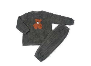 winter warm Cute Bear Print Lounge Set