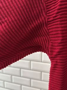 Red Knee Length Cardigan