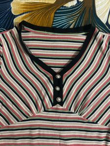 Striped V-Neck Top