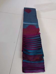 Elegant Blue &amp; Pink checked Saree