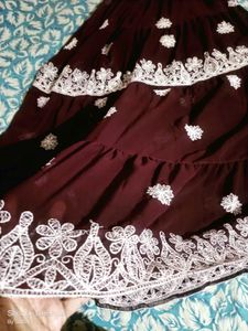 Purple Chikankari Skirt