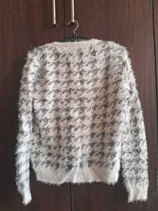 Fluffy Houndstooth Sweater