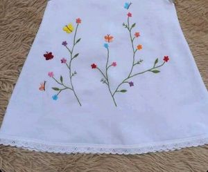 Adorable HandEmbroidered White Dress