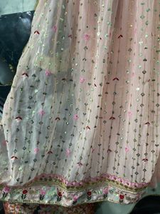 Nayra Elegant Pink Embroidered Suit Set