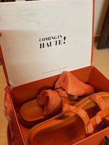 Orange Studded Flats