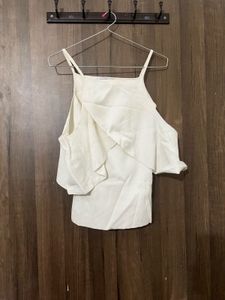 White Cold-shoulder Top