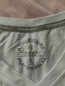 Jockey T-shirt L Size White Color, Not Used